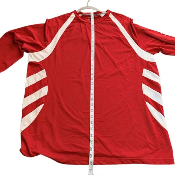 Black Tip Men's Crew Neck Colorblock Long‎ Sleeve Sport Gill Tech Tee Red Large - Picture 6 of 7